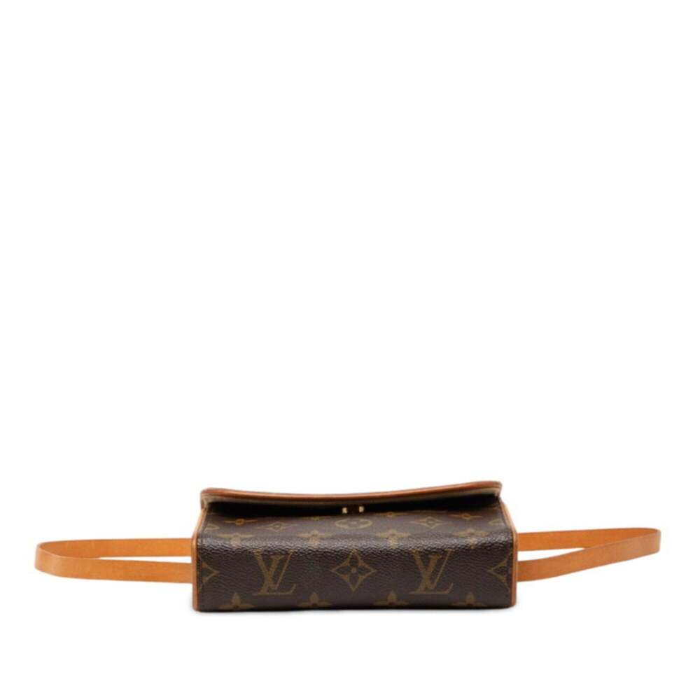 LOUIS VUITTON Authentic Brown Monogram Leather Pochette Hobo Bag - Picture 3 of 7